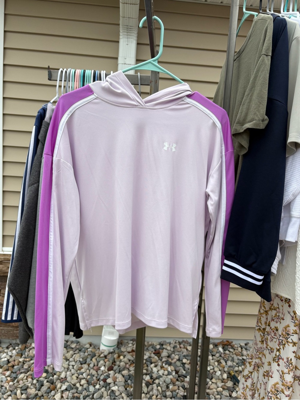 Under Armour Pink and Purple Hooded Performance Pullover